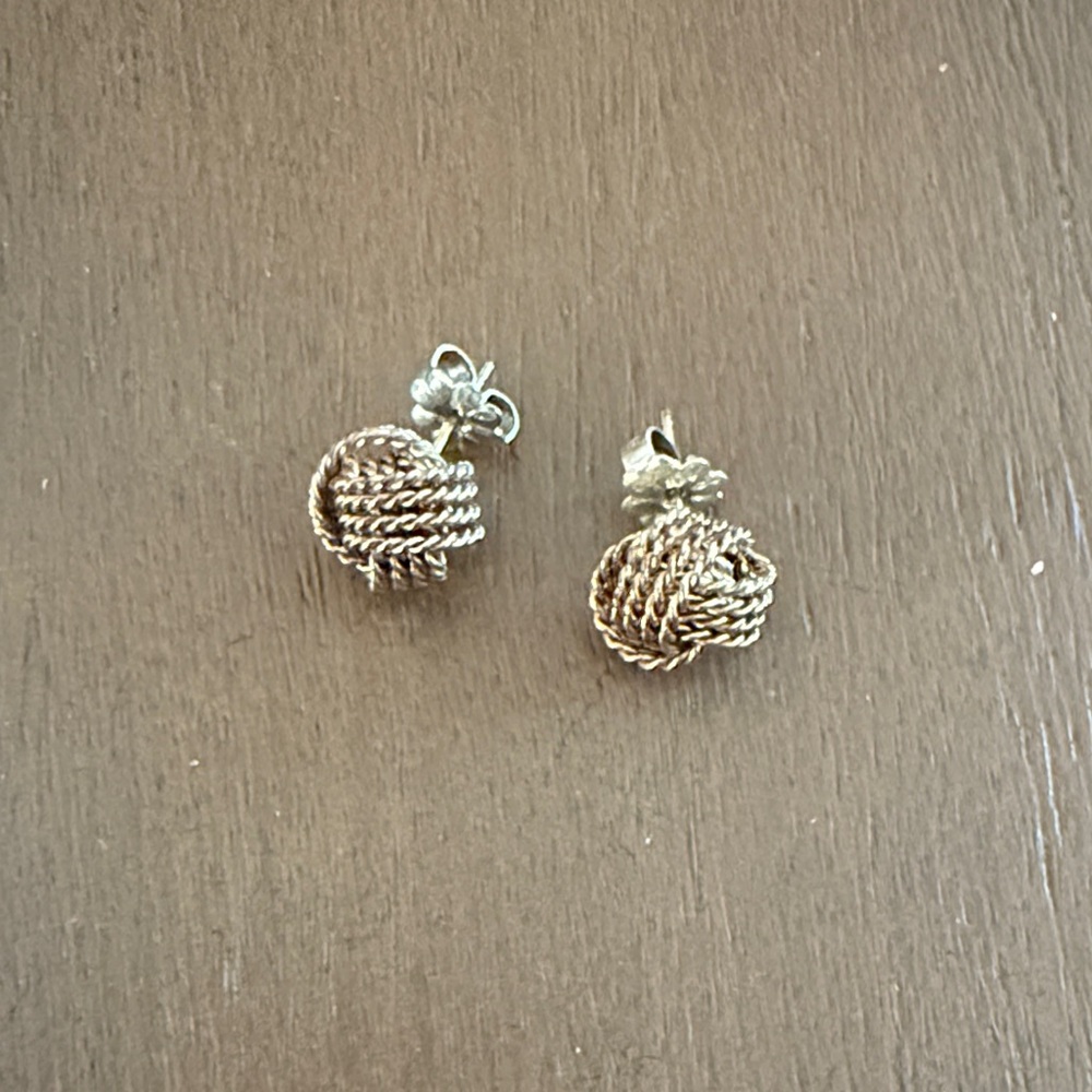 Elegant Tiffany Silver Knot Earrings